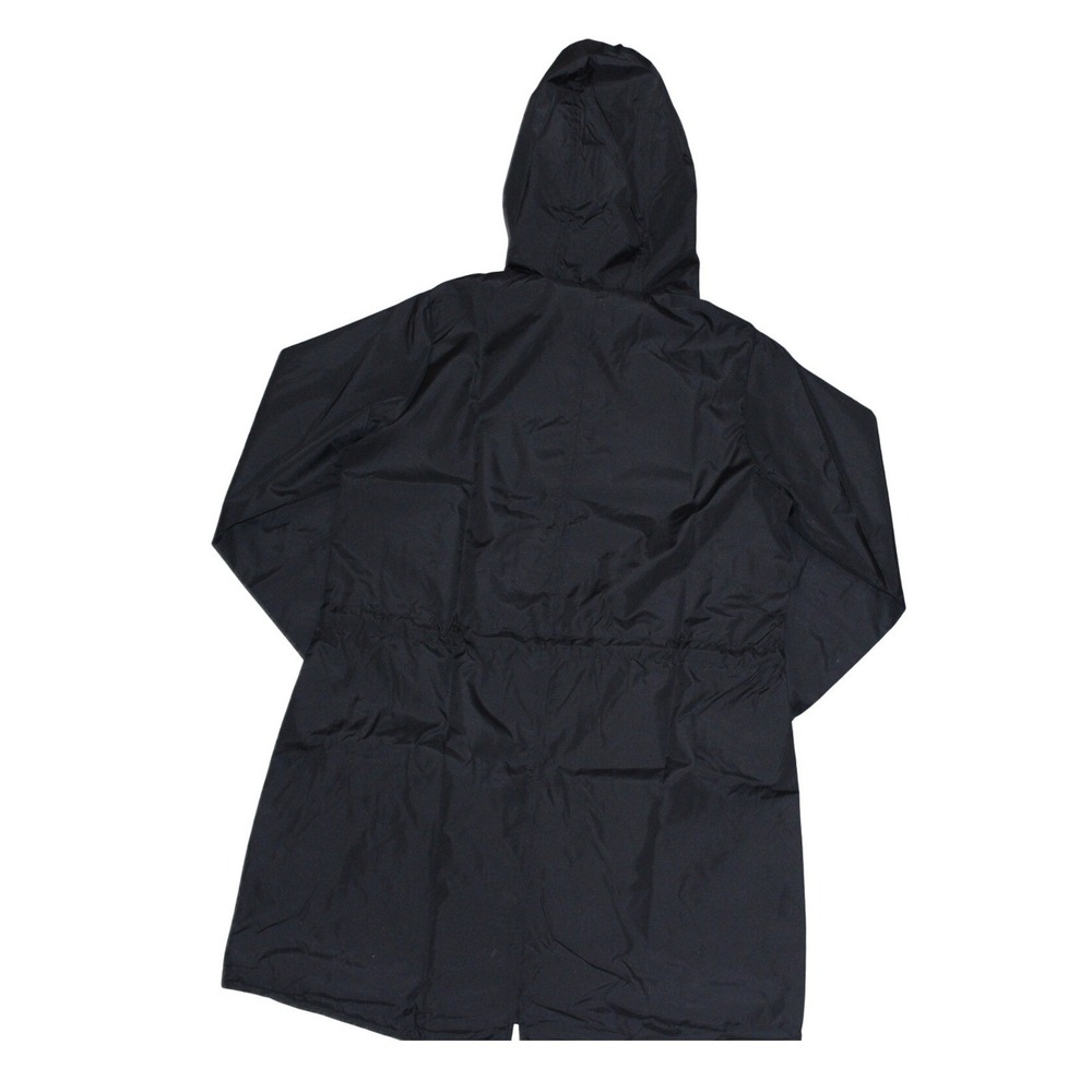 Long Tall Sally Black Hooded Rain Jacket Cinch Waist NWT US 8Tall - Picture 2 of 7